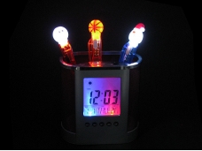 Ellipsoidal Colorful Light Calendar Penholder (for Christmas gifts)